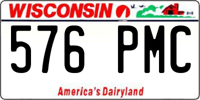 WI license plate 576PMC