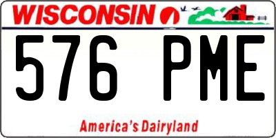 WI license plate 576PME