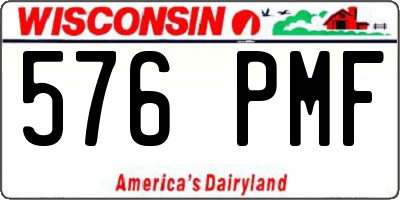 WI license plate 576PMF