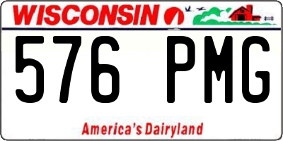 WI license plate 576PMG