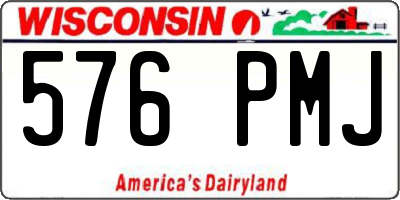 WI license plate 576PMJ