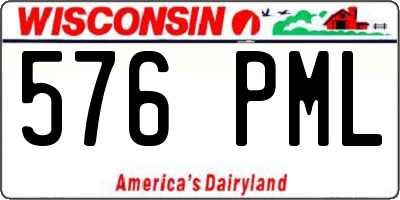 WI license plate 576PML