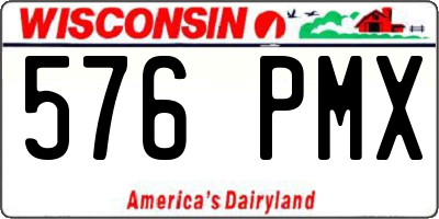 WI license plate 576PMX