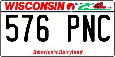 WI license plate 576PNC
