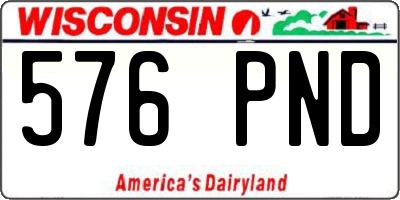 WI license plate 576PND