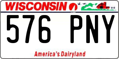 WI license plate 576PNY
