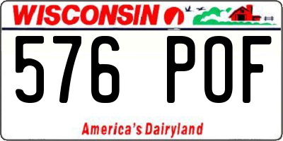WI license plate 576POF
