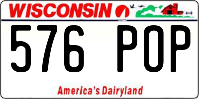 WI license plate 576POP
