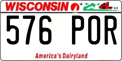 WI license plate 576POR