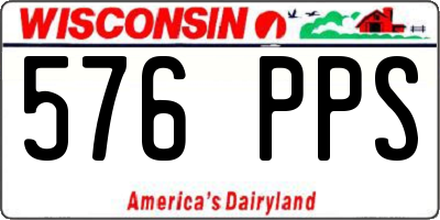 WI license plate 576PPS