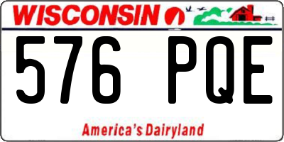 WI license plate 576PQE