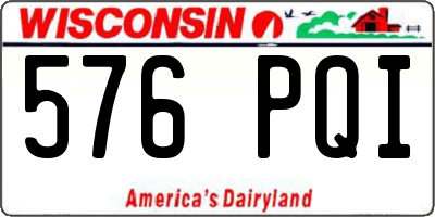 WI license plate 576PQI