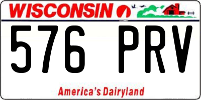 WI license plate 576PRV