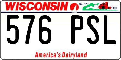 WI license plate 576PSL