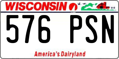 WI license plate 576PSN