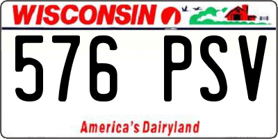 WI license plate 576PSV
