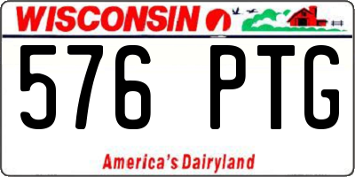 WI license plate 576PTG