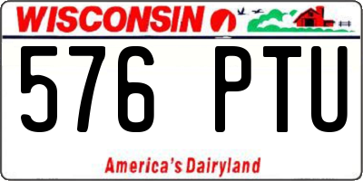 WI license plate 576PTU