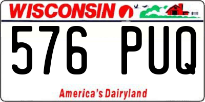 WI license plate 576PUQ