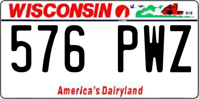 WI license plate 576PWZ