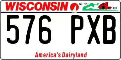 WI license plate 576PXB