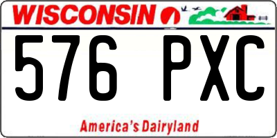 WI license plate 576PXC