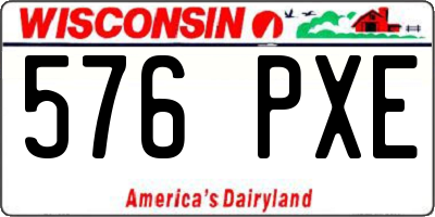 WI license plate 576PXE