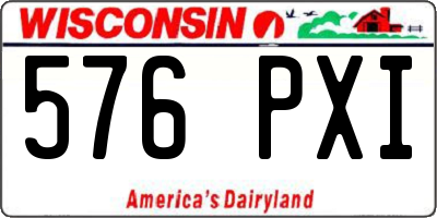 WI license plate 576PXI