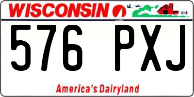 WI license plate 576PXJ