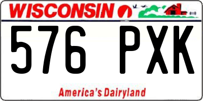 WI license plate 576PXK