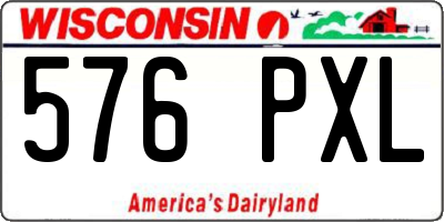 WI license plate 576PXL
