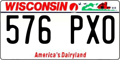 WI license plate 576PXO