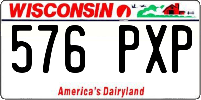 WI license plate 576PXP