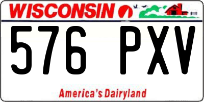 WI license plate 576PXV