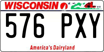 WI license plate 576PXY