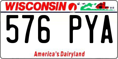 WI license plate 576PYA