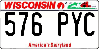 WI license plate 576PYC