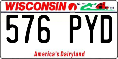 WI license plate 576PYD