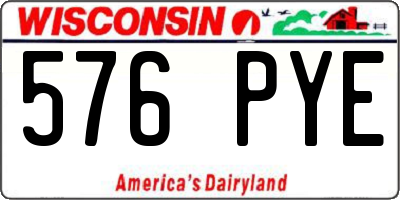WI license plate 576PYE