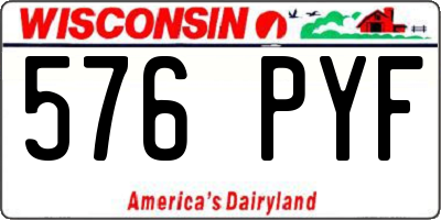 WI license plate 576PYF