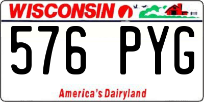 WI license plate 576PYG