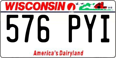 WI license plate 576PYI
