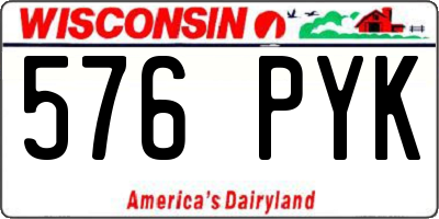 WI license plate 576PYK