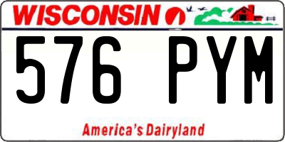 WI license plate 576PYM