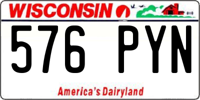 WI license plate 576PYN