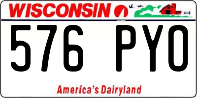 WI license plate 576PYO
