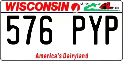 WI license plate 576PYP