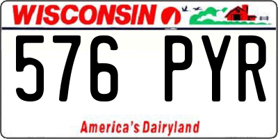 WI license plate 576PYR