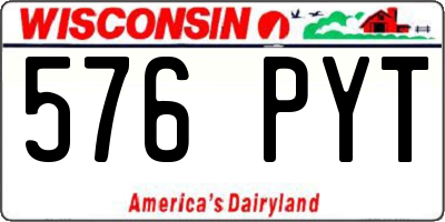 WI license plate 576PYT