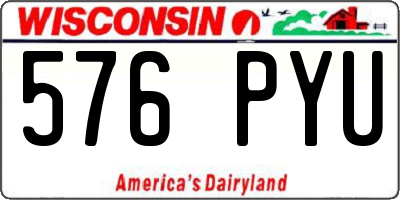 WI license plate 576PYU